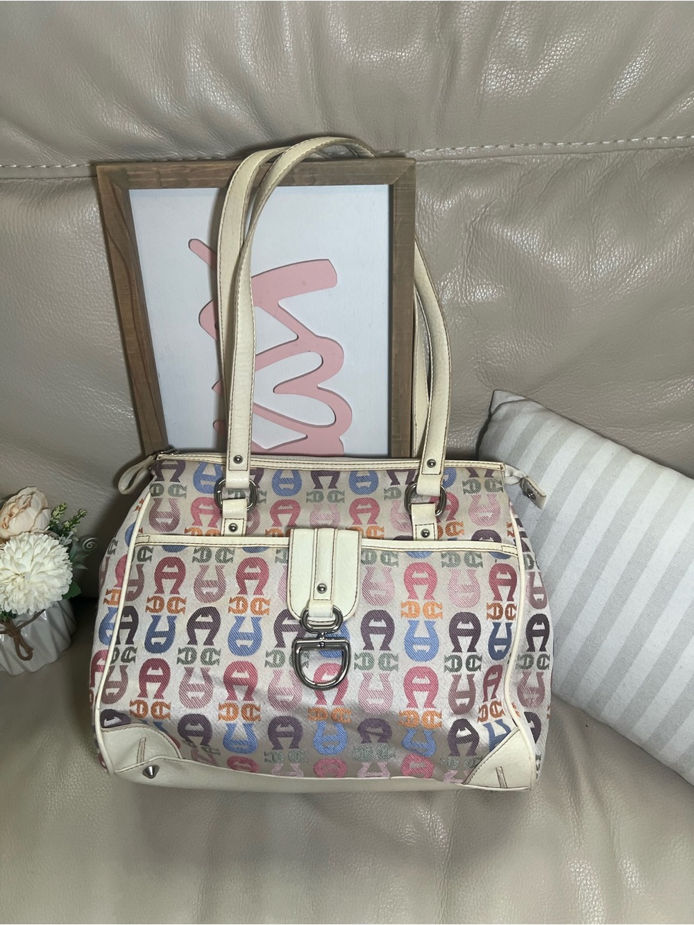 Vintage Etienne Aigner Signature Monogram Shoulder Bag
